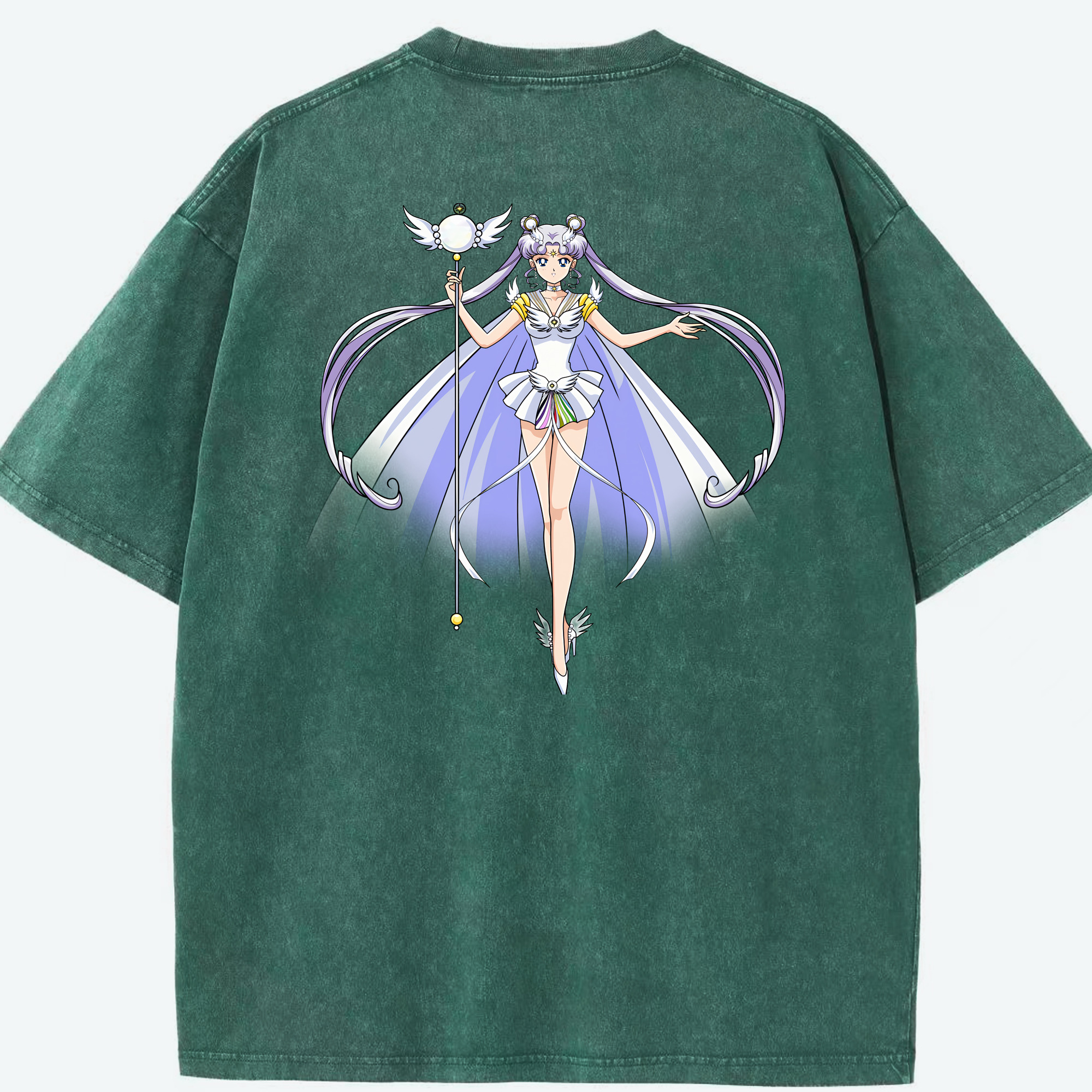 （画像用） 美少女戦士セーラームーン 月野 うさぎ つきの うさぎ Sailor Moon Tsukino Usagi 綿100% ヴィンテージ風 半袖Tシャツ（背面プリント）